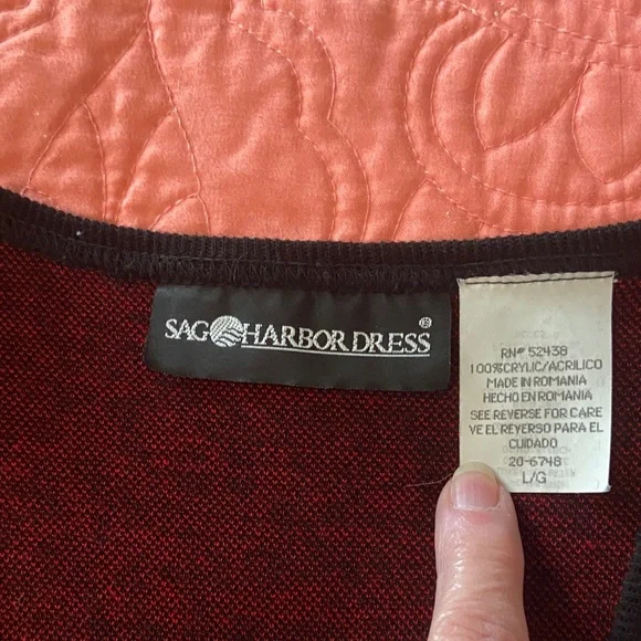 Sag Harbor Red and Black Animal Print Vest - Picture 5 of 5